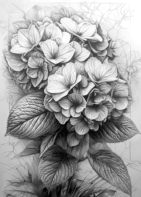 Abstract art featuring two overlapped irregular shapes with white outlines on a textured grey background. The top shape is dark brown, and the bottom shape is a pale beige. The artwork has a minimalist and modern aesthetic.